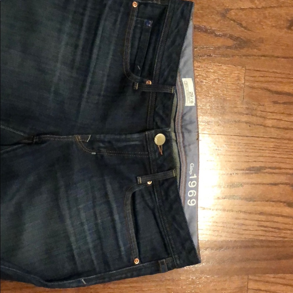 NWOT Gap 1969 real straight dark wash jeans - Picture 2 of 4